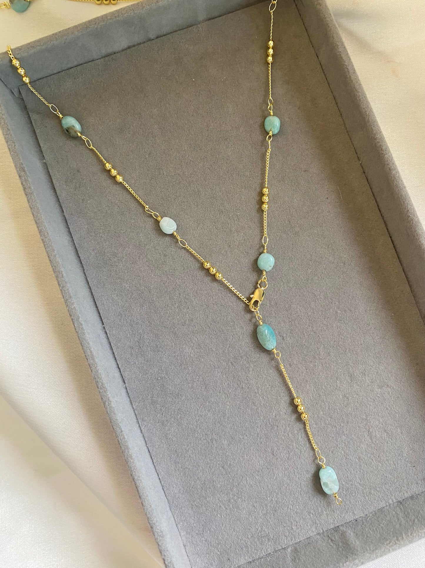 Aquamarine drop necklace
