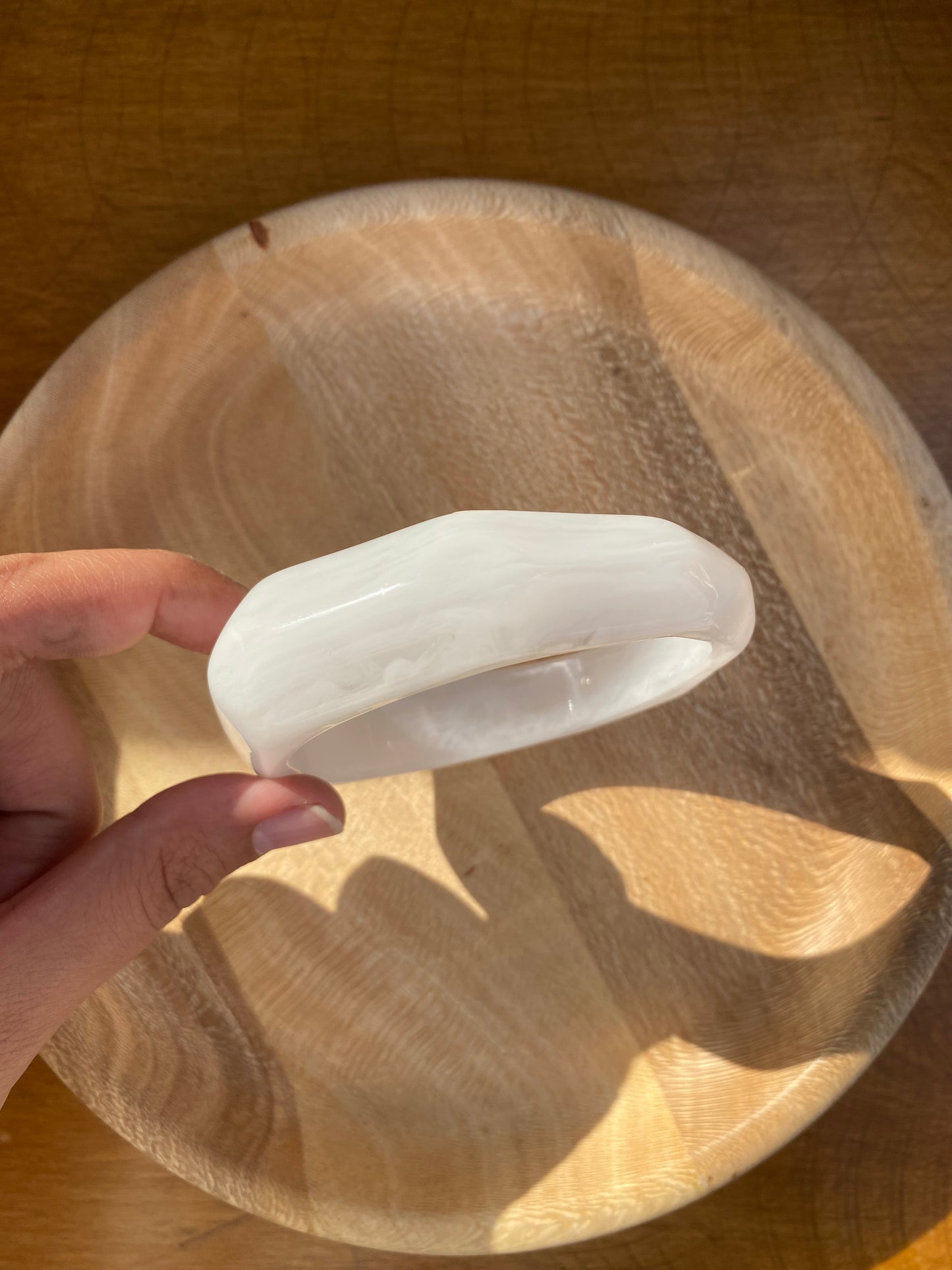 White irregular bangle