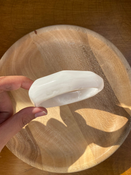 White irregular bangle