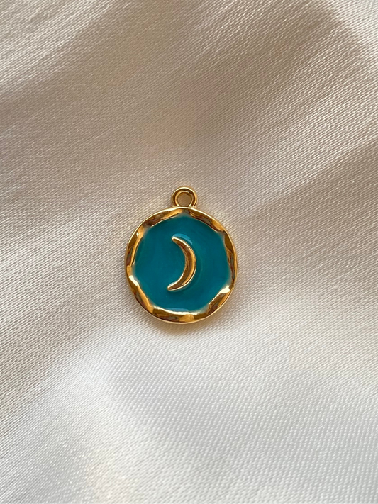 Blue crescent gold border