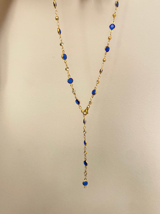 Navy blue drop necklace