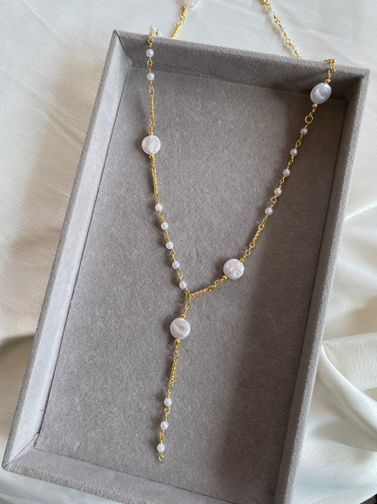 Circle pearls drop necklace ✨