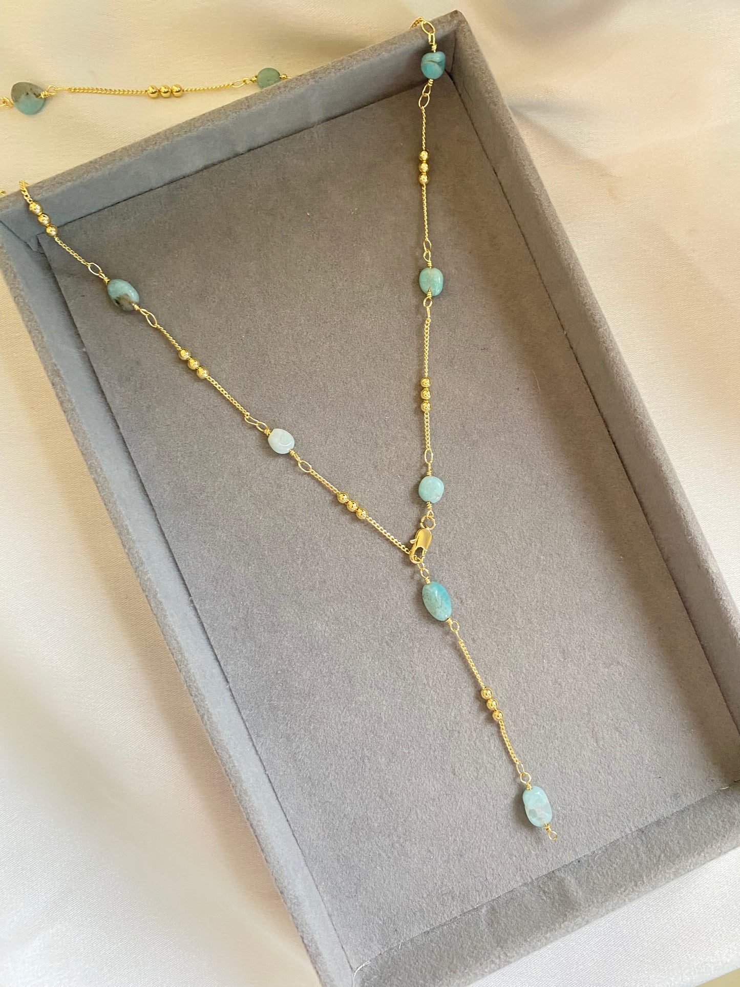 Aquamarine drop necklace