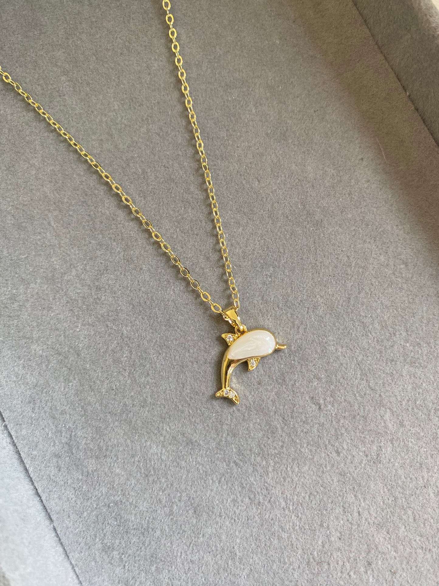 White dolphin necklace