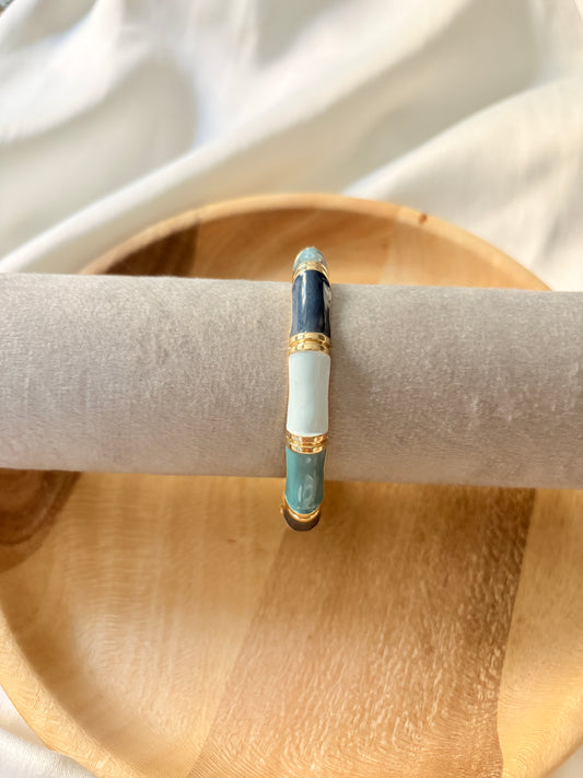 Blue shades bamboo bangle